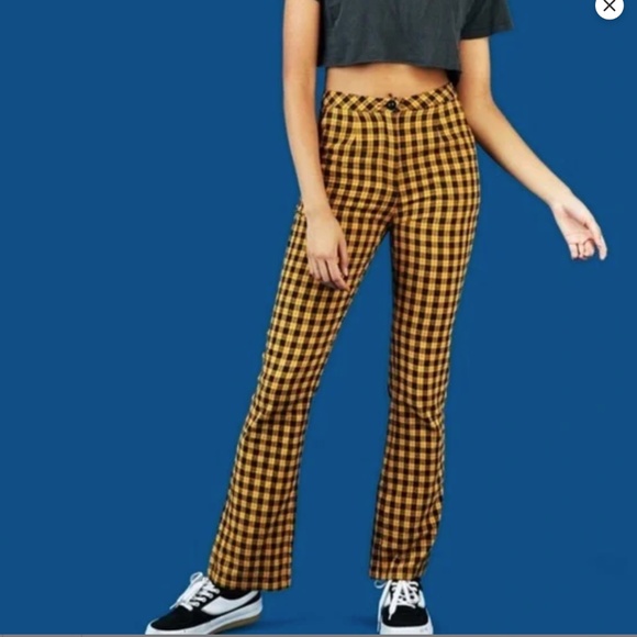 UNIF Gold and Black Checkered Pants - Picture 1 of 5